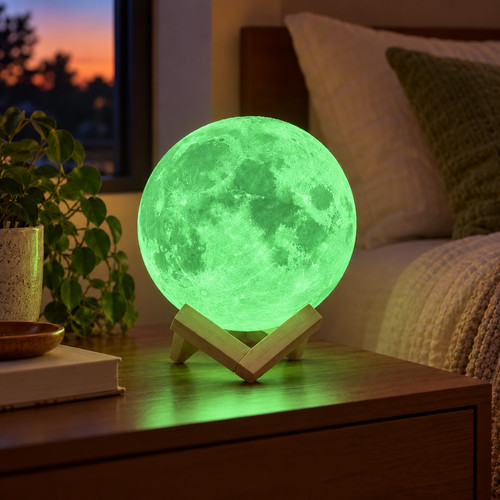 Printed moon lamp - moon,